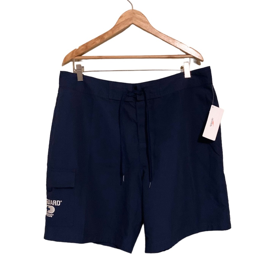 New men’s Speedo Lifeguard navy blue swim trunks/ board shorts